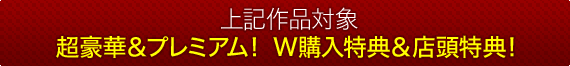 上記作品対象　超豪華＆プレミアム！ W購入特典＆店頭特典！